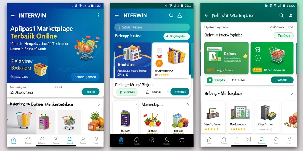 Antarmuka INTERWIN yang menarik dan mudah digunakan untuk belanja.