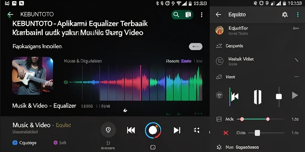 Tampilan antarmuka KEBUNTOTO dengan fitur equalizer yang mudah diakses.