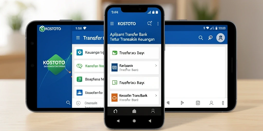 Antarmuka KOSTOTO yang intuitif dan fungsional untuk Transfer Bank.