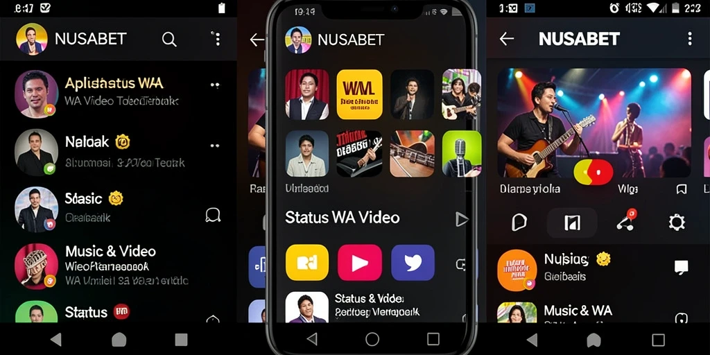 Tampilan antarmuka NUSABET untuk mengakses video status WA.