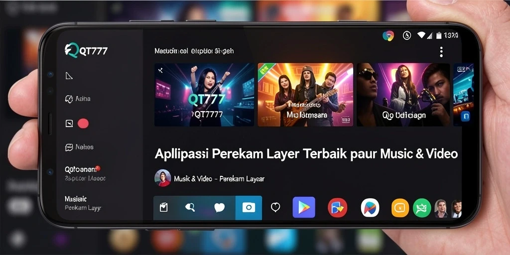 Antarmuka pengguna QT777 untuk perekaman layar yang intuitif.