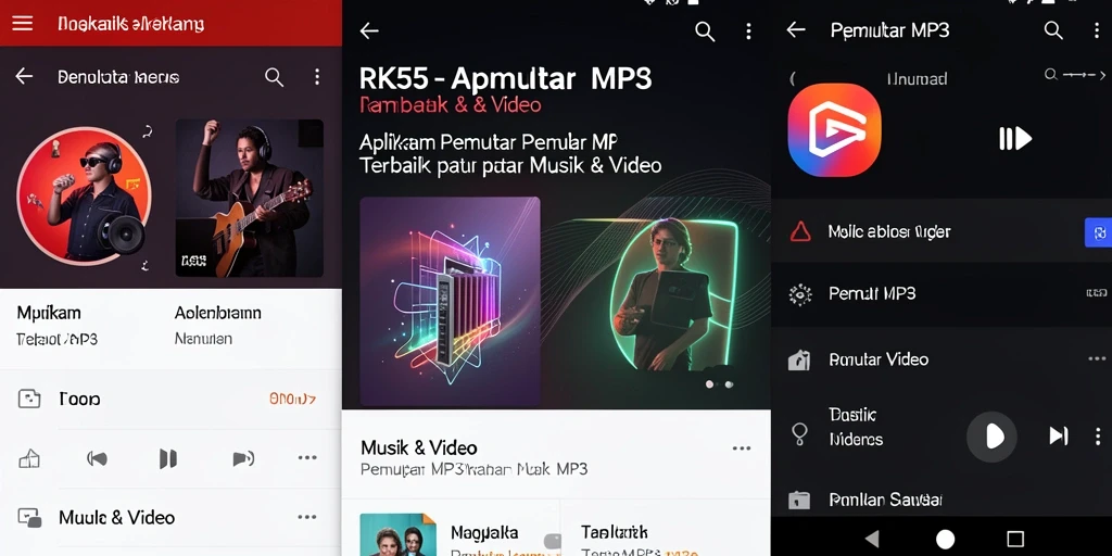 Antarmuka modern RK55 untuk Pemutar MP3 yang mudah digunakan.