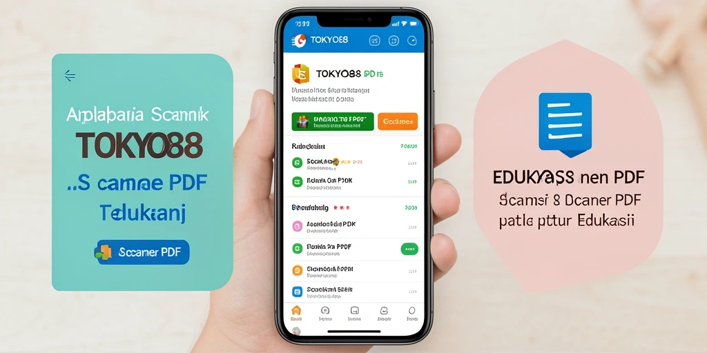 Antarmuka pengguna TOKYO88 untuk fungsi Scanner PDF.